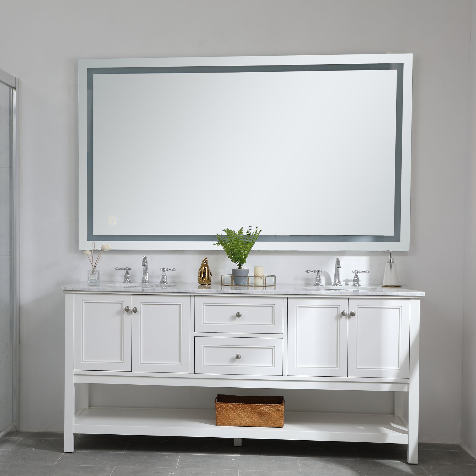 Scoles Flat Wall Mirror, 42" H x 72" W x 1.93" D