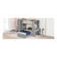 Lit mezzanine simple avec lit autonome, tablettes, bureau et garde-robe gris-373898186-373898187