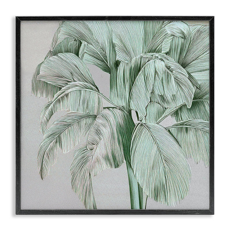 Giclée encadrée verte et tropicale verte, design par Norm Stelfox, Giclée encadrée noir minuit, H 12 po x l 12 po