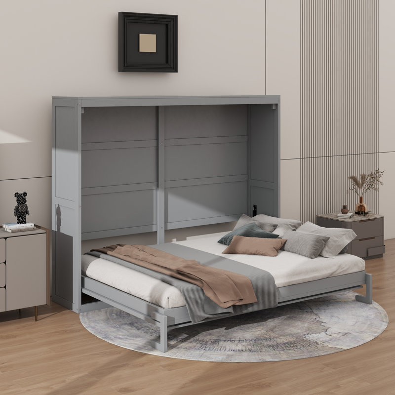 Lit escamotable mural grand - style Murphy, Gris