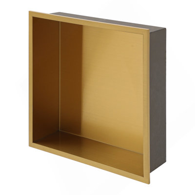 12" x 12" Stainless Steel Shower Niche, Gold