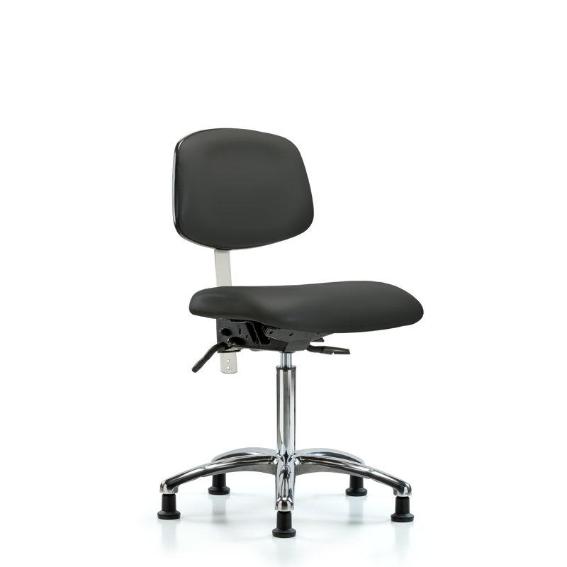 Mia Task Chair, Charcoal, Glides, Not Included