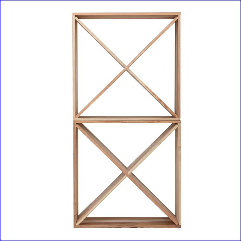 Ensemble de 2 porte-bouteilles en bois de sapin naturel pour 24 bouteilles | Empilable | Matériau durable