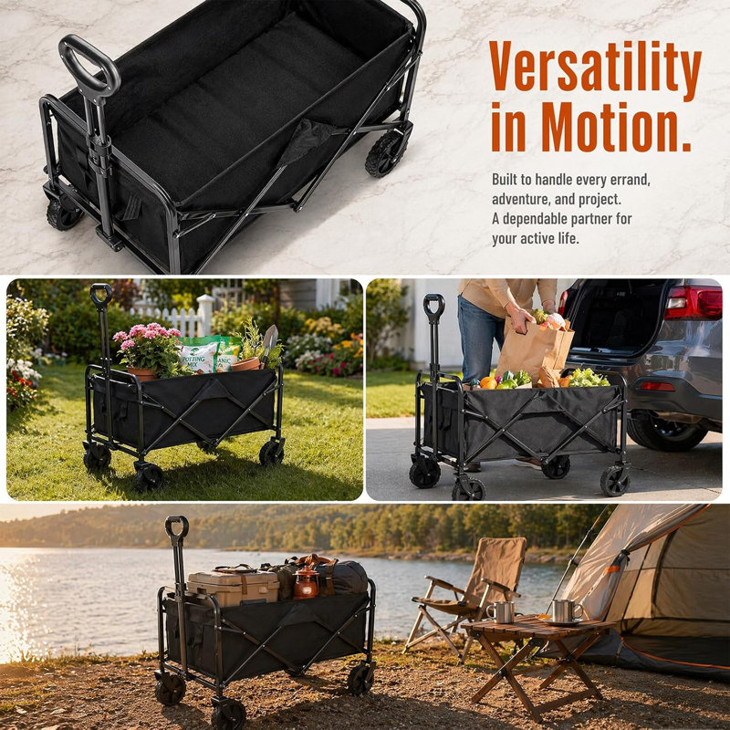 Foldable Camping Garden Wagon Cart ,Load 150kg