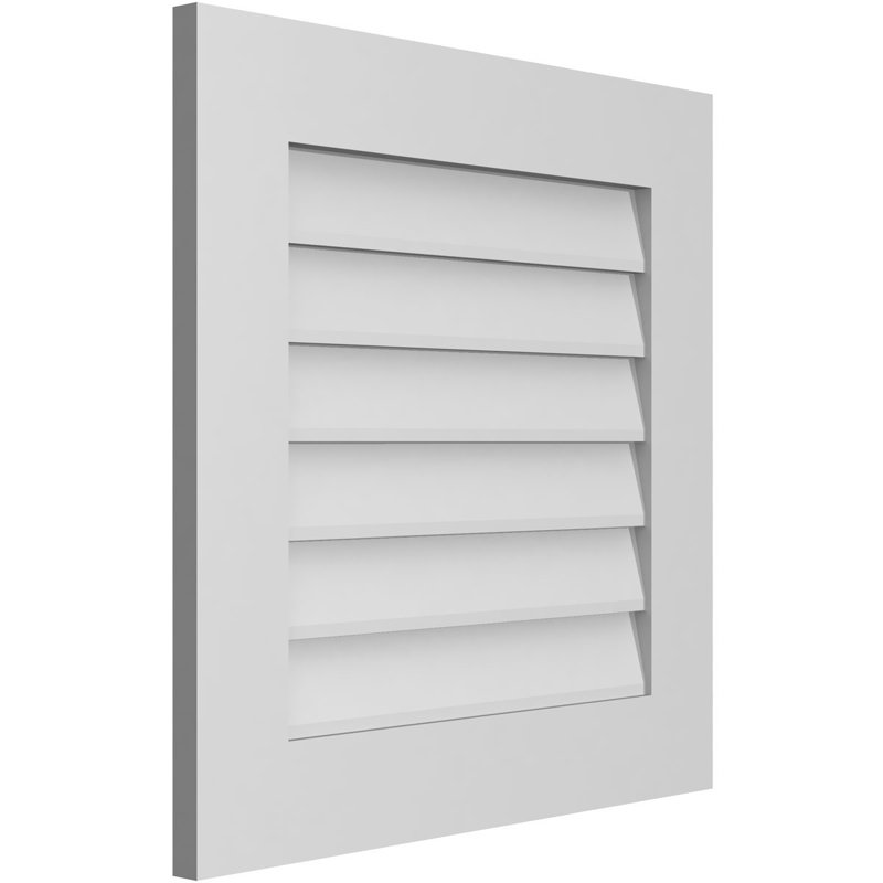 Vent à pignon rectangulaire en uréthane non-fonctionnel, H 24 po x l 24 po x P 1 po