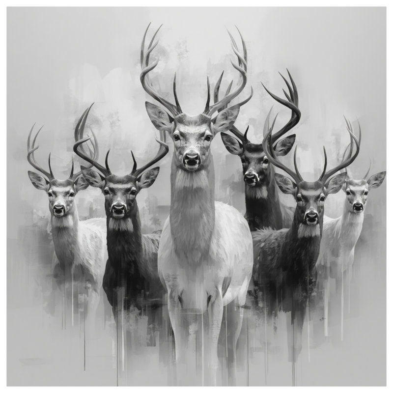 Groupe de couvertures cerf, L 50 po x H 60 po