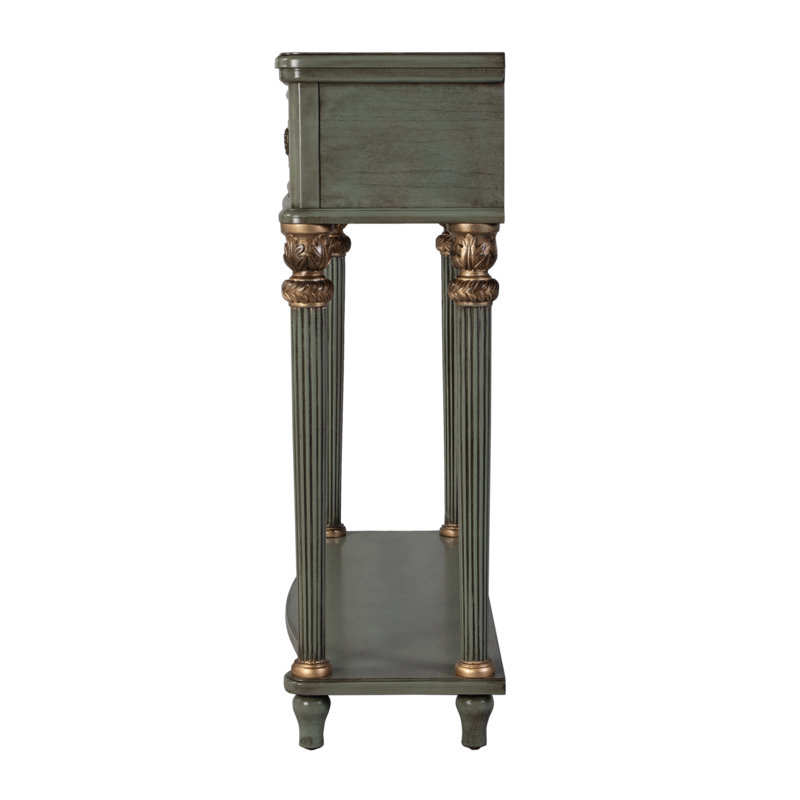 37" Serpentine-Shaped Console Table, Green