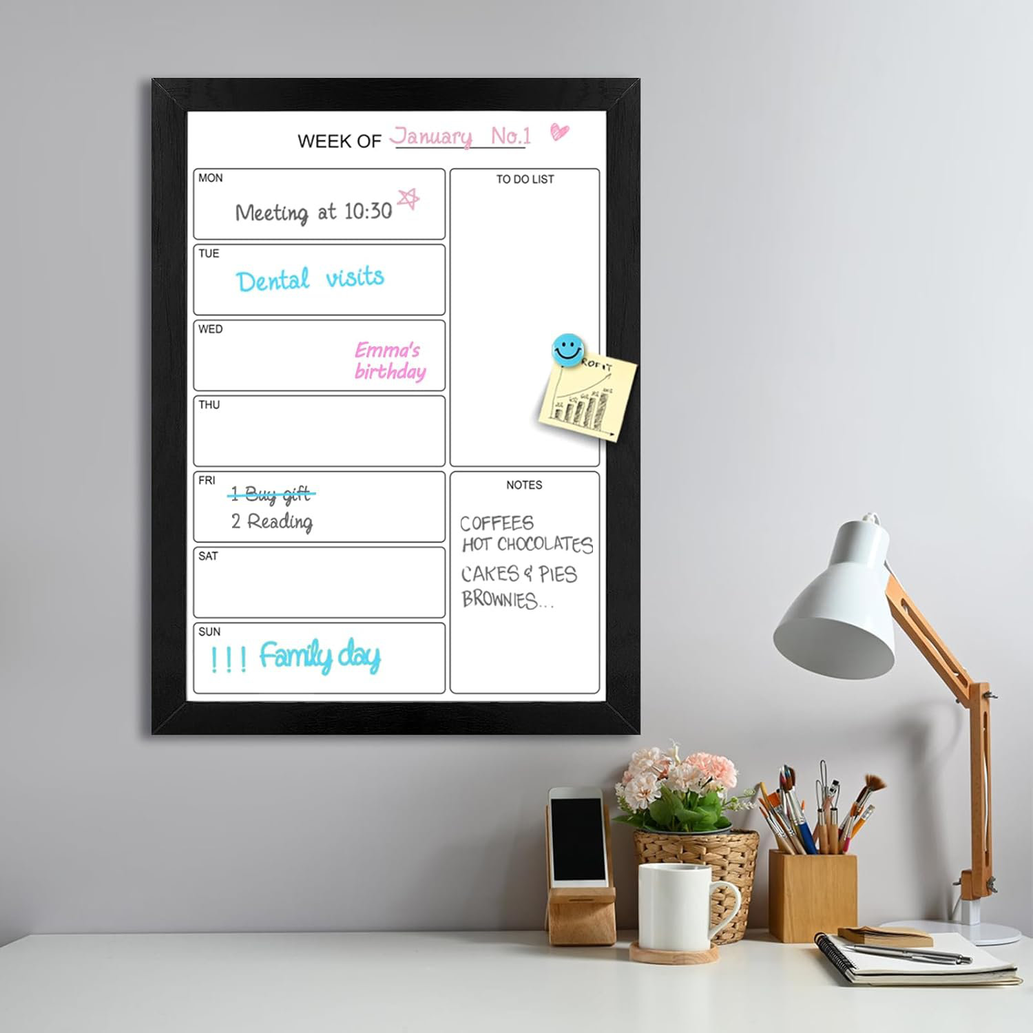 Latitude Run® Weekly Dry Erase Whiteboard Calendar 29 5 quot X19 7