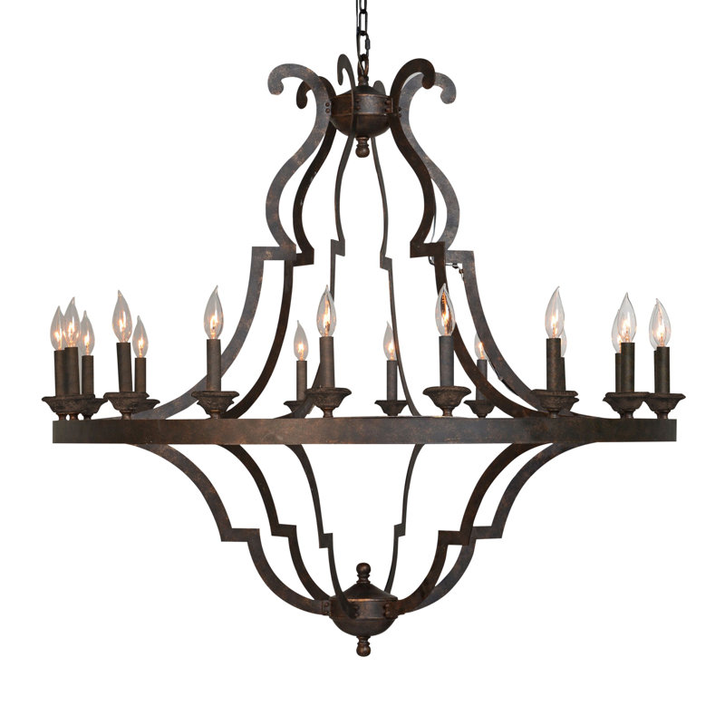 Lustre géométrique de style bougie 18 lumières Seville