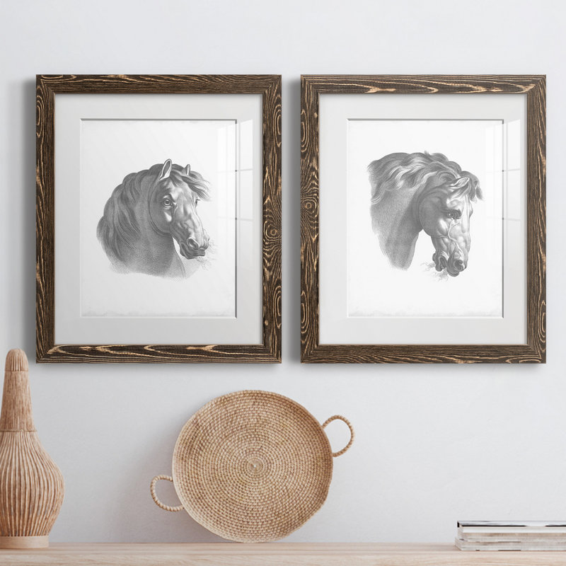 Équitation Blueprint II - cadre photo 2 pièces, reproduction d'art sur papier, H 24 po x l 36 po x P 1,5 po