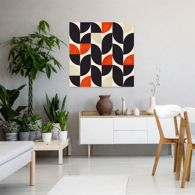 Art contemporain abstrait géométrique coloré, H 36 po x l 36 po