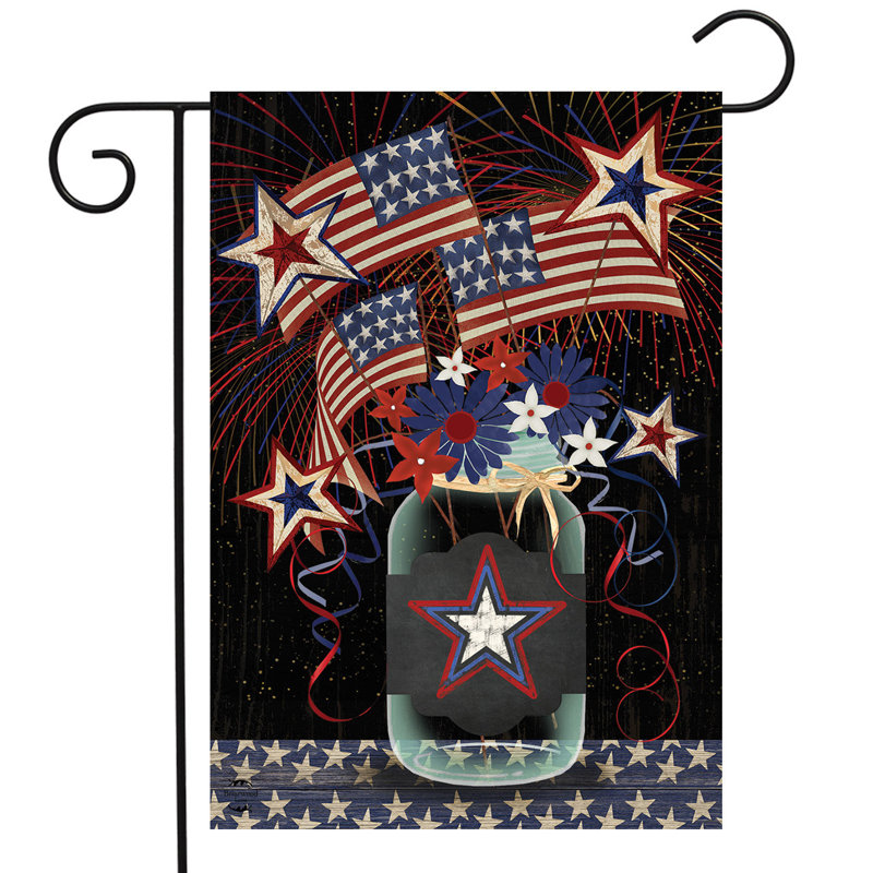Drapeau de jardin patriotique américain Mason Jar