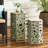 Patio Intricate Carved Accent Table - Metal Side Table, Multi-Functional End Table for Outdoor, Living Room, Bedroom & Entryway Decor-201526517