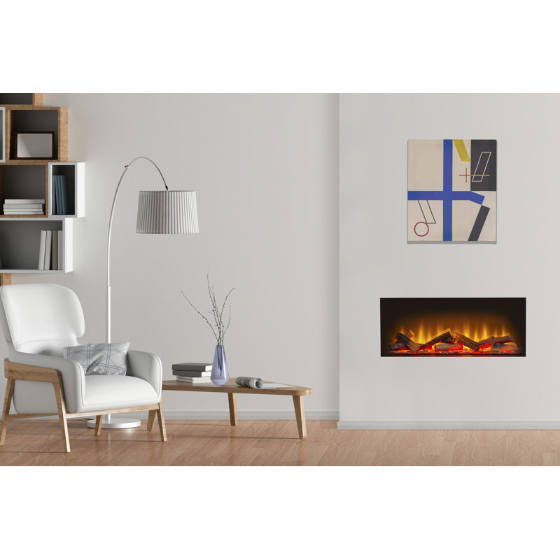 Adelynn Belfry Heating Black Electric Fireplace with 6824 BTU, 49cm H x 79.2cm W x 23.5cm D