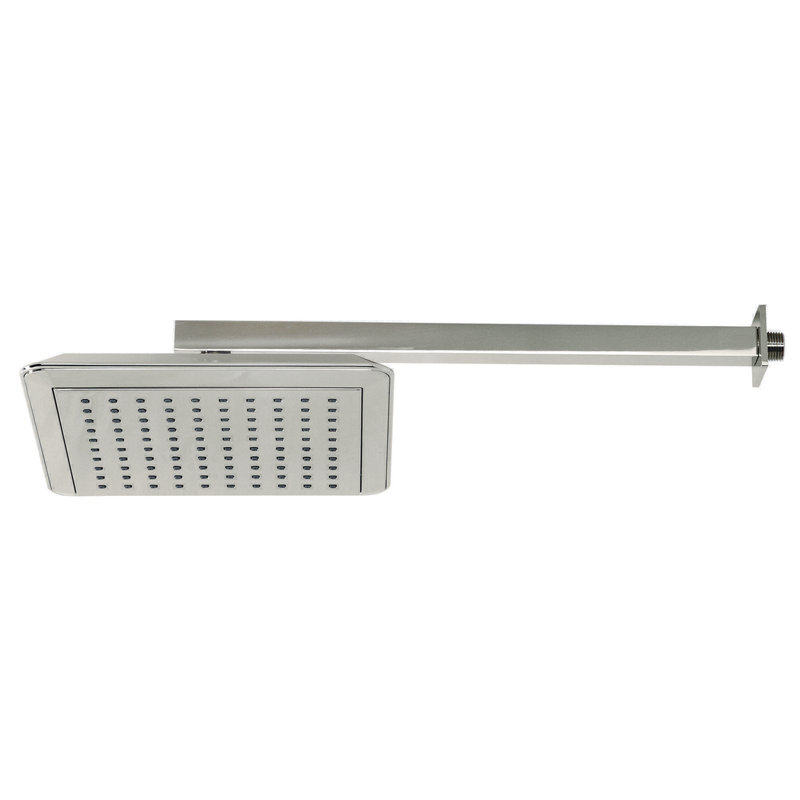 Kingston Brass Shower Scape 9-5/8-Inch Square Raindrop ABS Shower Head with 15-3/4-Inch Shower Arm, Polished Nickel