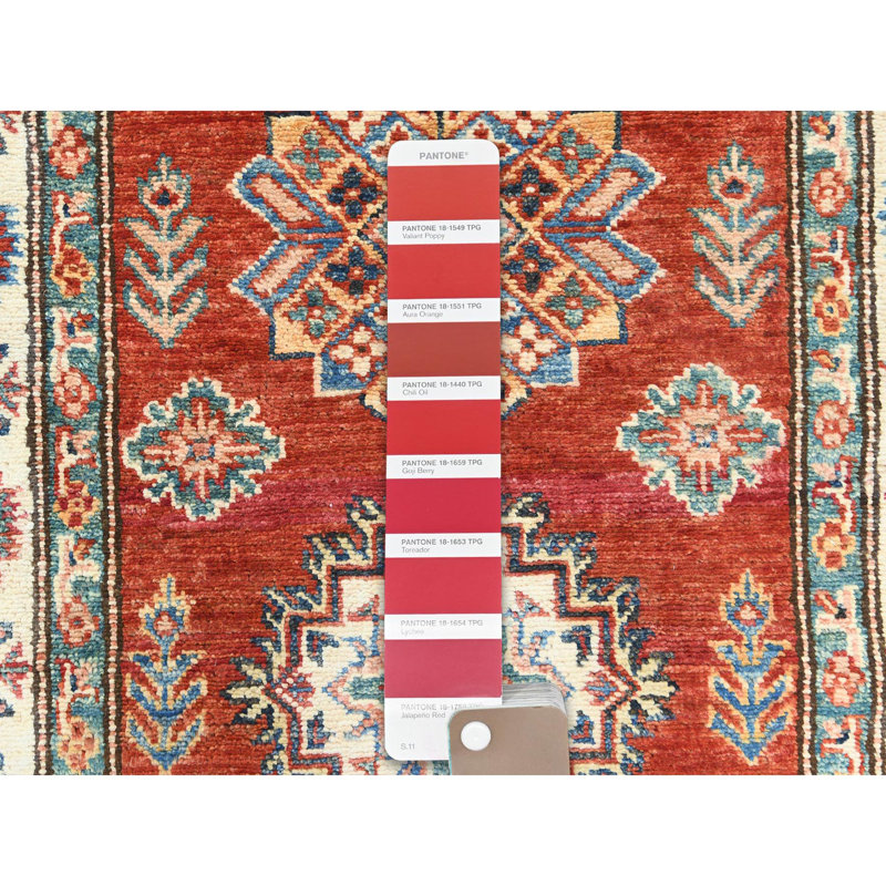 2'8"x39'1" Rich Red Afghan Super Kazak Wool Hand Knotted XL Runner Rug 70493A5DCAC44AF3B2C0B4A4EAC469B8