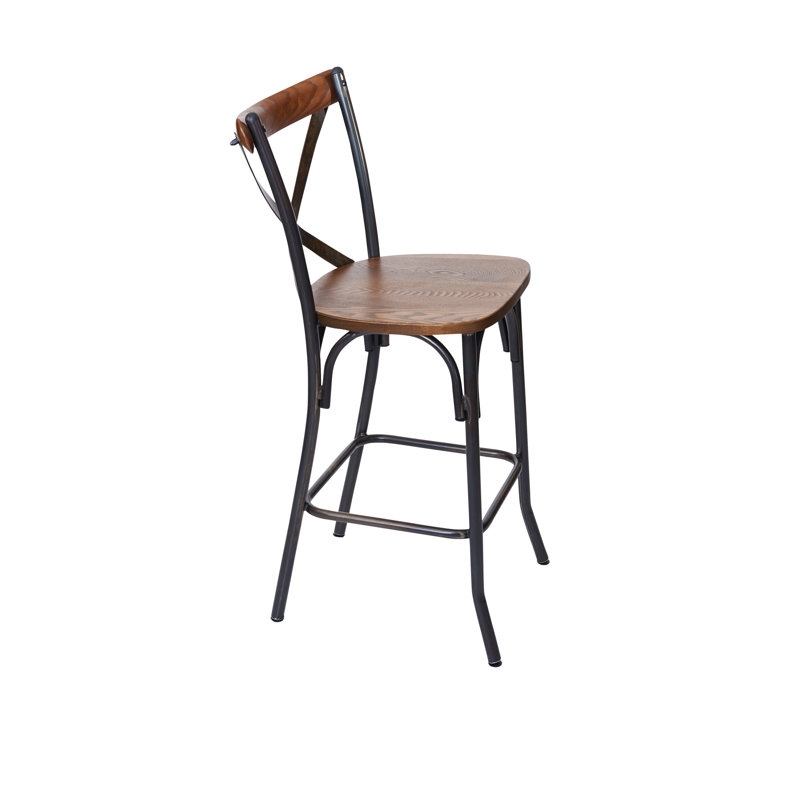 Counter Stool with Metal Frame, Distress Autumn