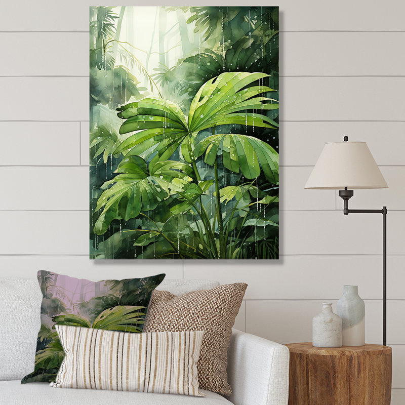 «Mossy Morning Palms I», reproduction sur toile, Toile tendue, H 44 po x l 34 po x P 1,5 po