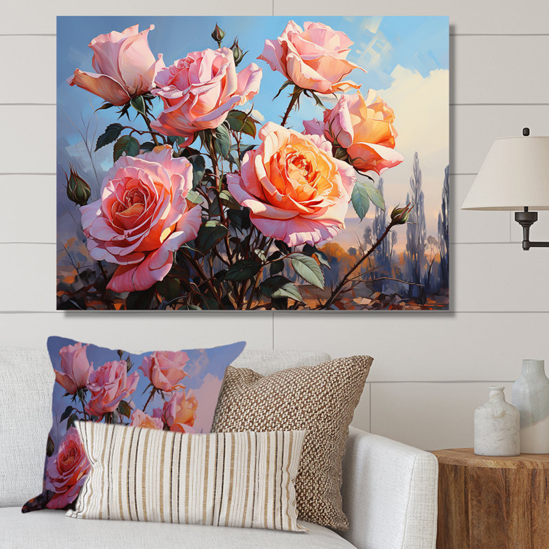 Minimalisme roses roses rêve II sur toile, Toile tendue, H 30 po x l 40 po x P 1,5 po