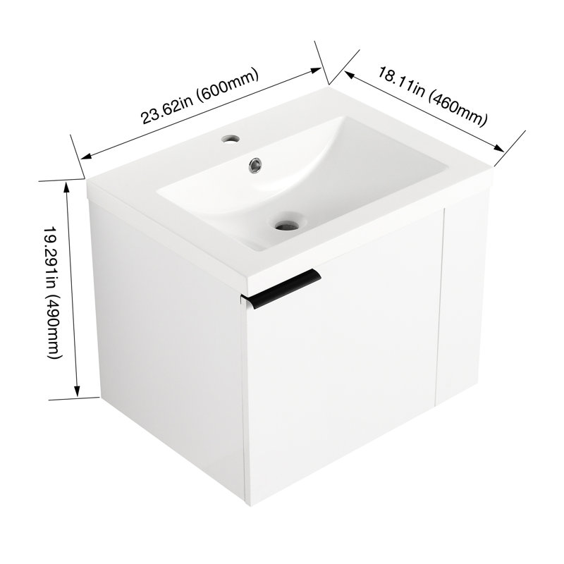 Meuble-lavabo de salle de bain avec lavabo , Chêne blanc Américain