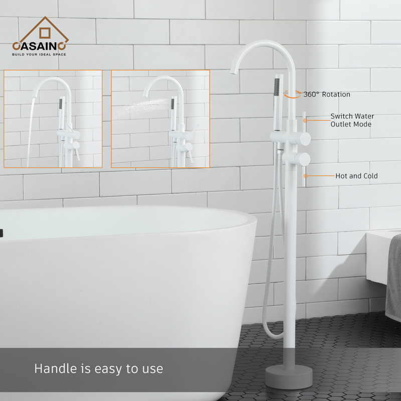Robinet de baignoire à main double Residentail, Blanc neige