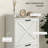 Distressed White Farmhouse Hidden Shoe Cabinet with 2 Flip Drawers & Adjustable Shelves for 8 Pairs (Entryway)