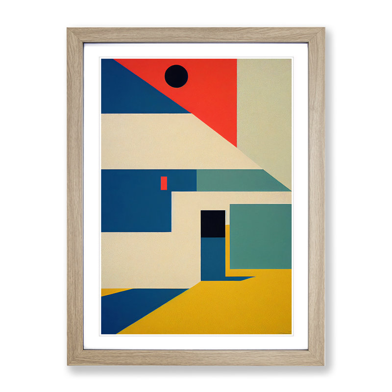 Beach - Single Picture Frame Print, 34cm H x 25cm W x 2cm D, Oak Framed