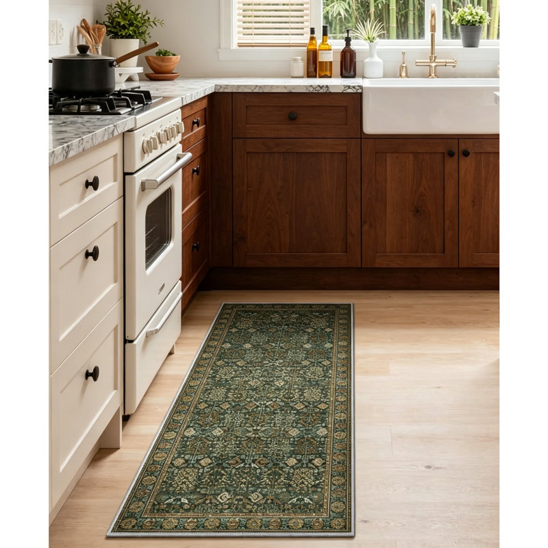 Tapis de sol antidérapant et lavable 2pk, Vert