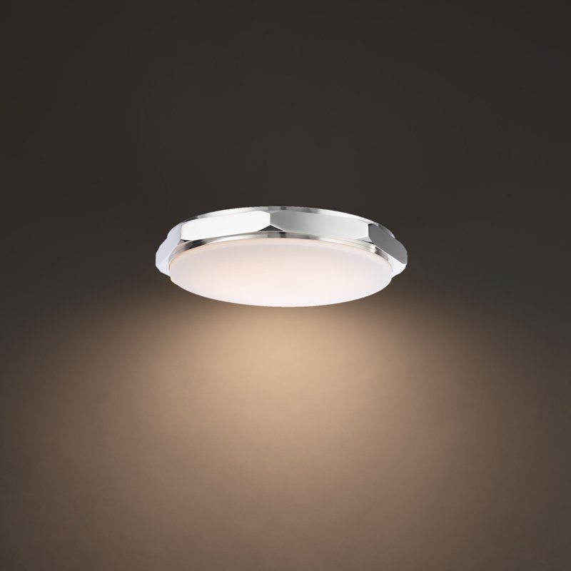 Grommet Dimmable LED Flush Mount With Color Temperature Switch From 2700K/3000K/3500K, Polished Nickel, 3000K