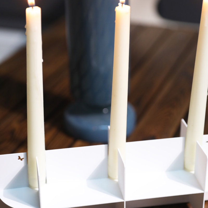 Metal Tabletop Candlestick, White, 31'' H X 12'' W X 16'' D