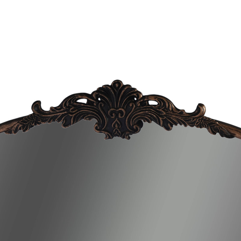 Iron Frame Arch Mirror, Black Gold