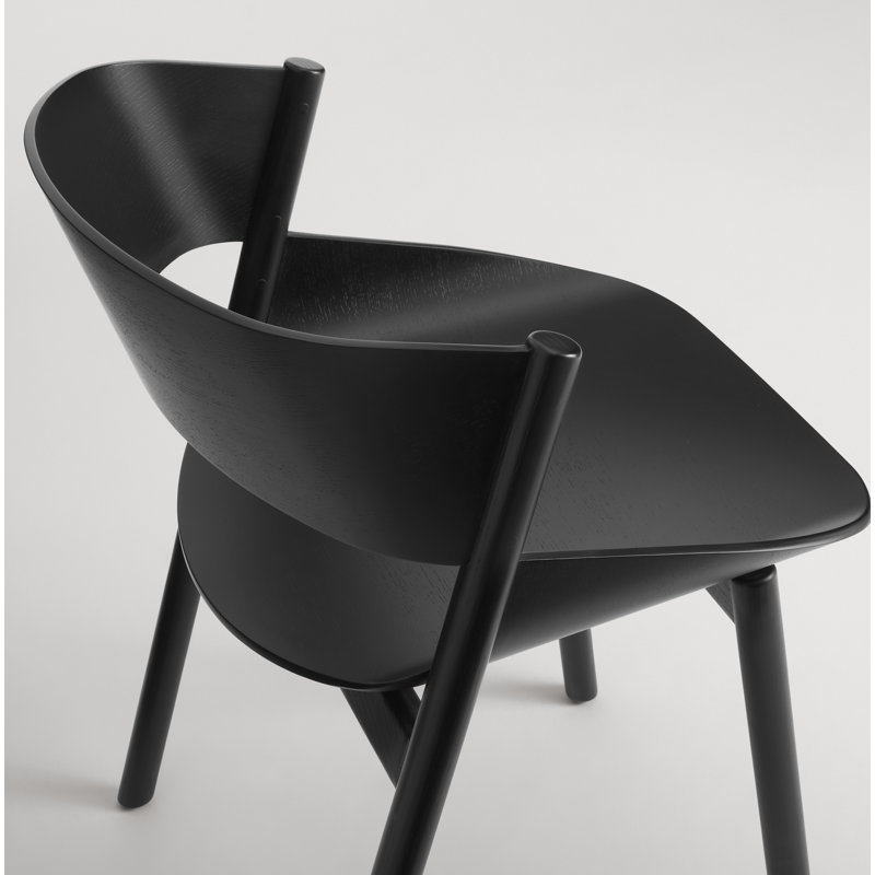 Port Upholstered Dining Chair, Black on Ash