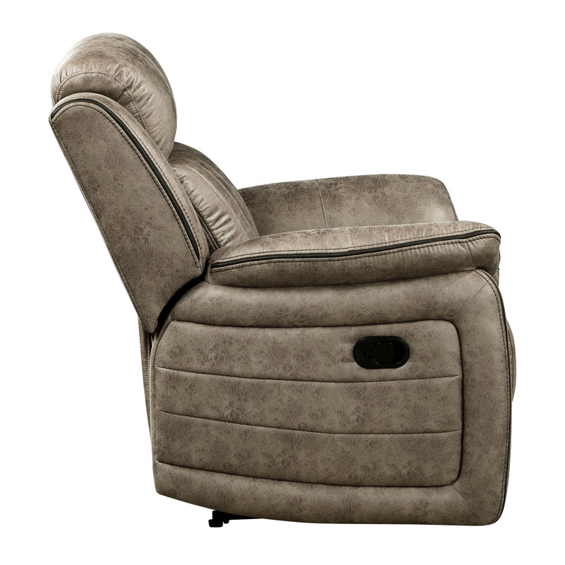 Comfortable Reclining Furniture In Sandy Brown Microfiber With Pocket Coils Chair Feature And High Foam Padding