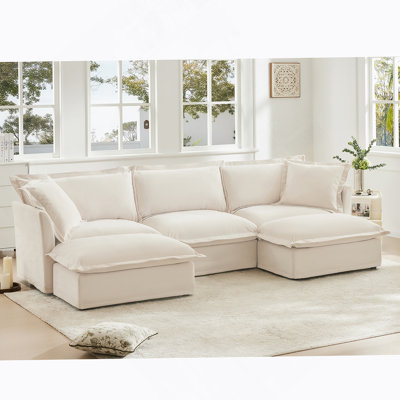 Canapé modulaire confortable avec coussins moelleux pour le salon