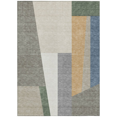 Machine Washable Indoor/Outdoor Chantille ACN2446 Geometric Rug