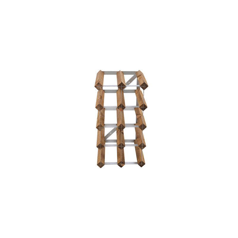 Bohun 12 Bottle Solid Wood Standard Wine Bottle Rack Brown