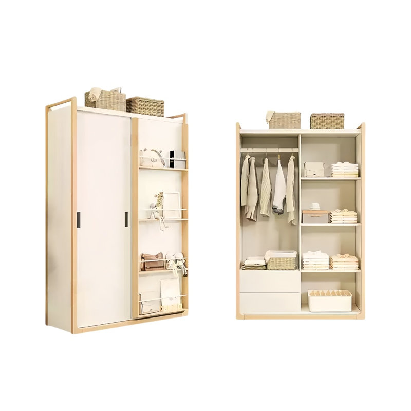 Garde-robe simple de couleur unie, H 79 po x l 47 po x P 24 po, Blanc