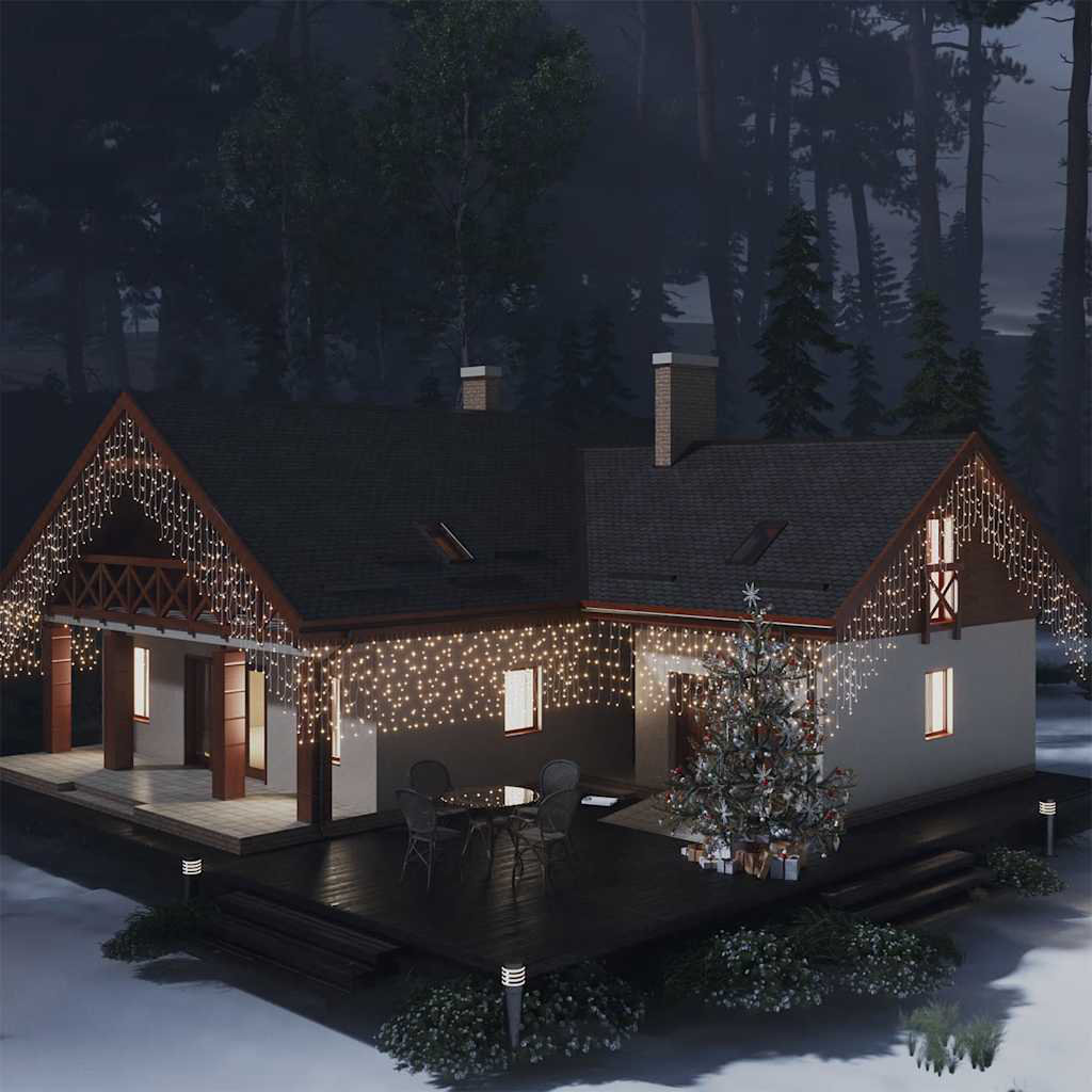 LED Curtain Icicle Lights Outdoor Xmas Hanging Lights with 8 Models The Holiday Aisle®