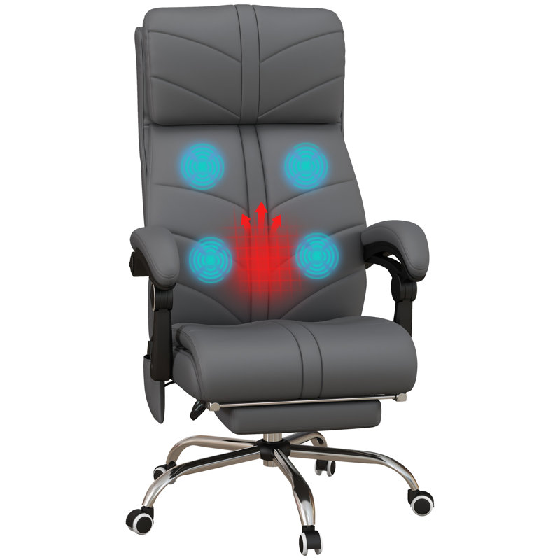 Aakas Faux Leather Massage Desk Chair, Grey