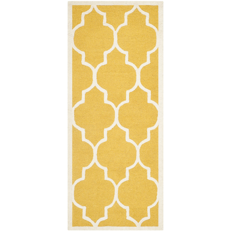 Cannen Cambridge Hand Tufted Wool Geometric Rug, Runner 2'6" x 16'