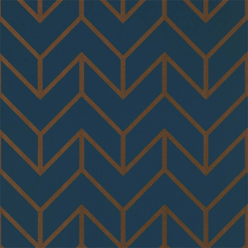 Tessellation Wallpaper, Marine/Copper