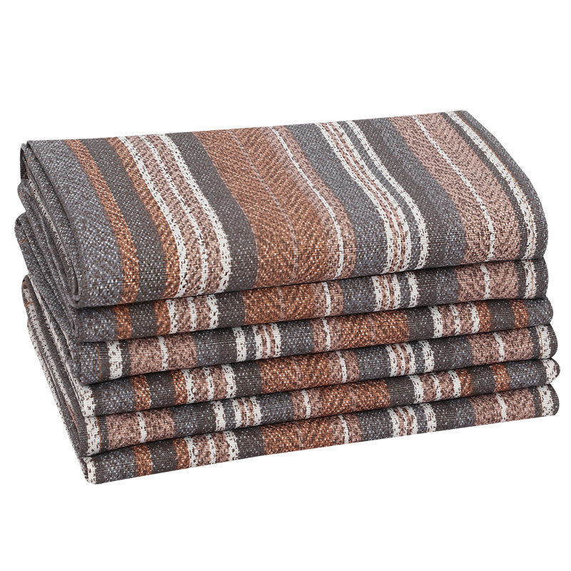 Polyester Square Napkin, 6, Brown/Grey