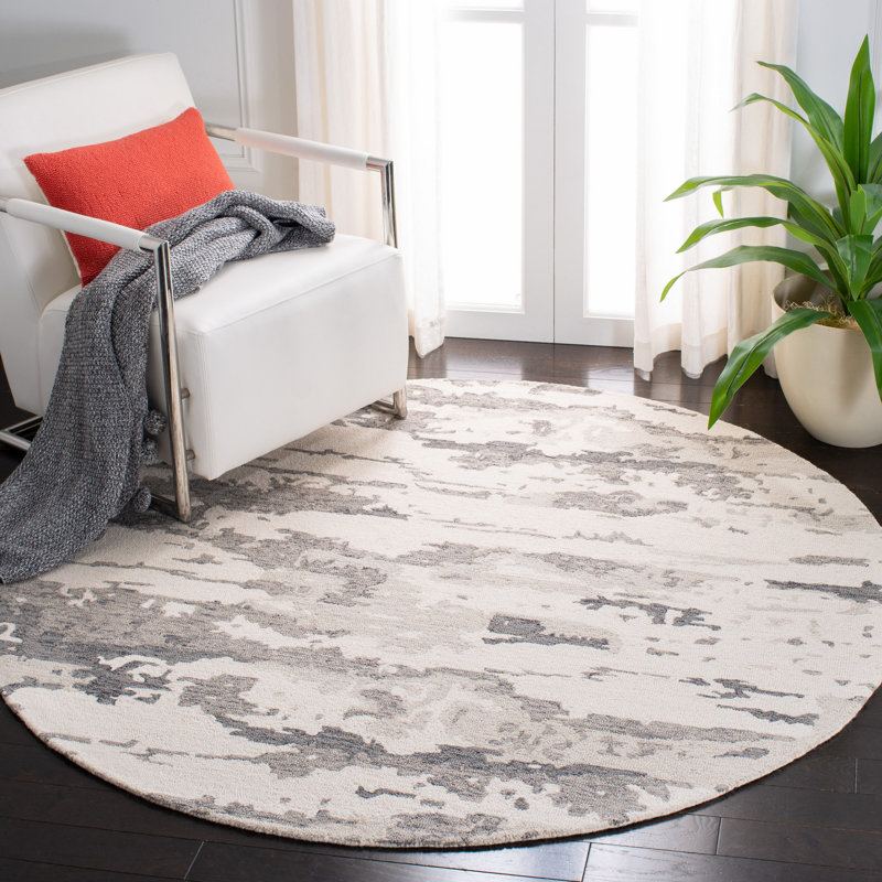 Tapis en laine touffeté à la main Miia, Rond 6 pi