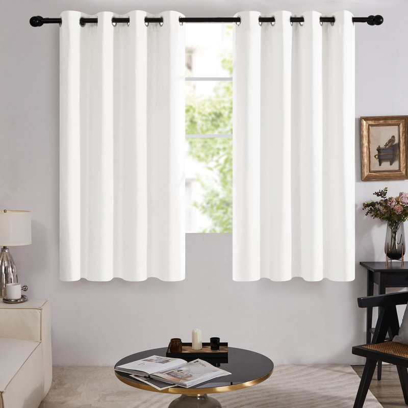 100 Percent Blackout with Liner Grommet Curtain Panel (Set of 4), 52" W x 45" L, Cream