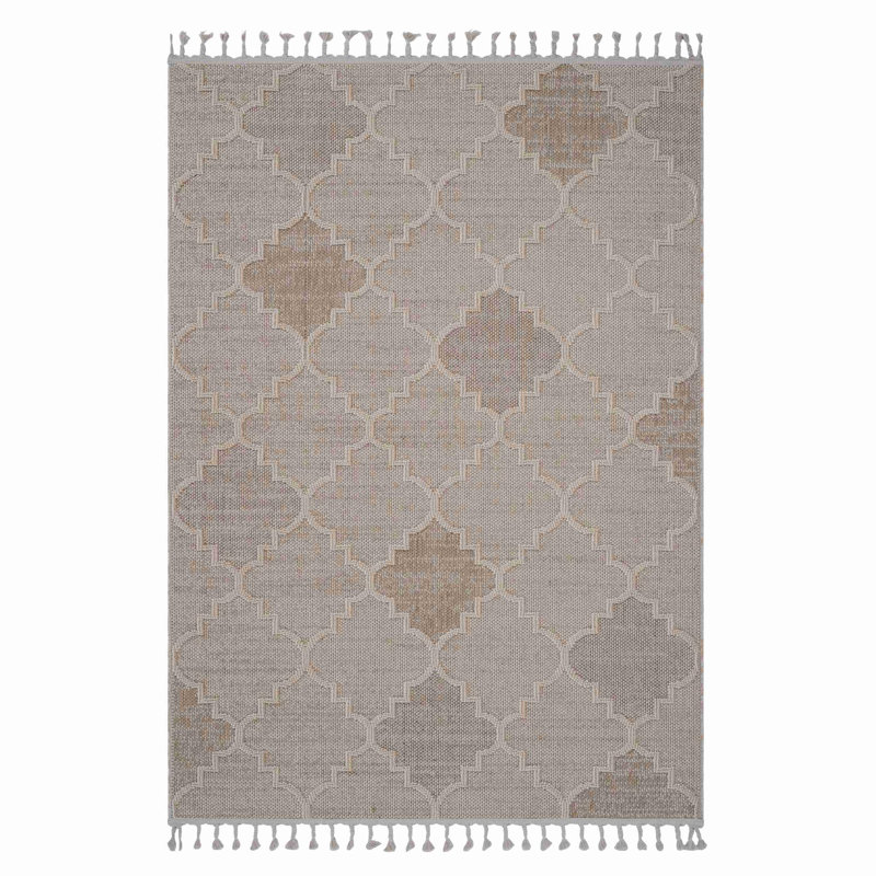 Contemporary Trendy Area Rug, Rectangle 6'7" x 7'9"