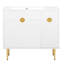 Meuble-lavabo de salle de bain avec lavabo en résine de 30 po, rangement spacieux, porte, robinet compatible de 8 po, armoire de lavabo moderne de 36 po, grand abattant, compartiment,