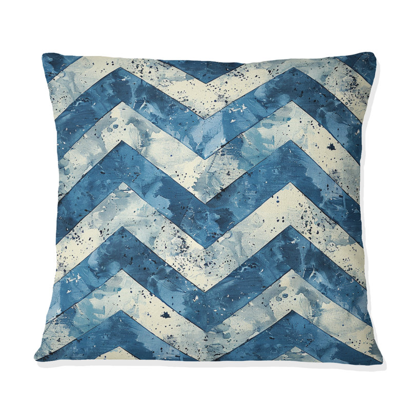 Chevron Charm III - Coussin décoratif à chevrons, H 18 po x H 18 po