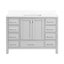 Meuble-lavabo gris de 48 po avec comptoir, bois massif, tiroirs à fermeture en douceur, look moderne pour meuble-lavabo autoportant avec plan de transformation, gris, fermeture en douceur, fonction légère