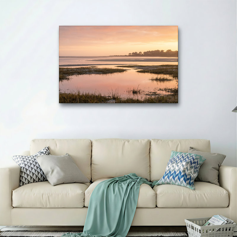 Ensemble de 1 tableau sur toile Sunset Marsh, H 18 po x l 24 po, Toile tendue