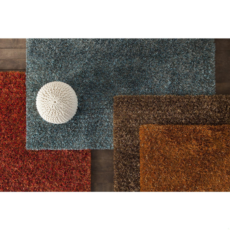 Belliveau Authentic Hand-Woven Handmade High Pile Modern Mixed-Media Brown, Beige, Yellow, Gold, Orange & Black Shag Polyester Area Rug